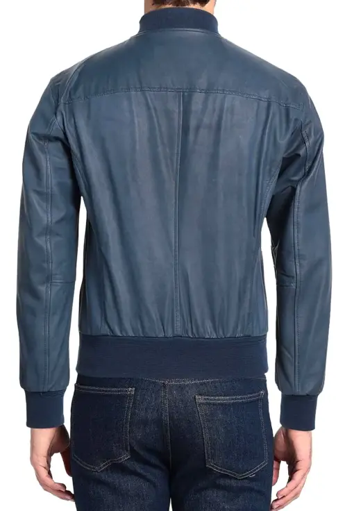 mens-slate-blue-faux-leather-bomber-jacket