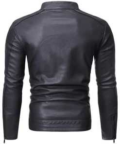 mens-slim-fit-casual-black-faux-leather-biker-jacket