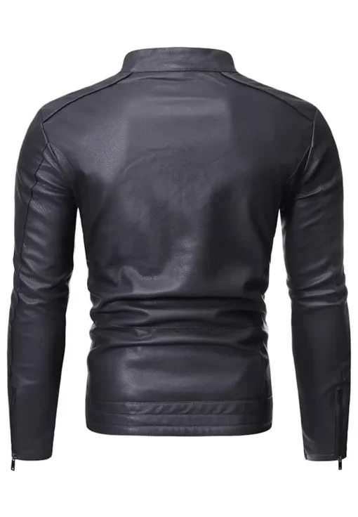 mens-slim-fit-casual-black-faux-leather-biker-jacket