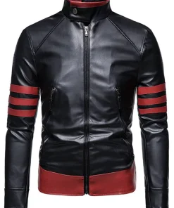 mens-slim-fit-casual-black-faux-leather-jacket