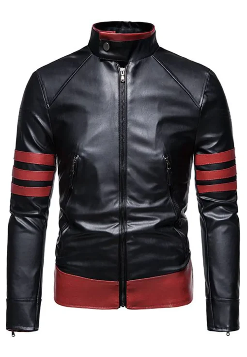 mens-slim-fit-casual-black-faux-leather-jacket