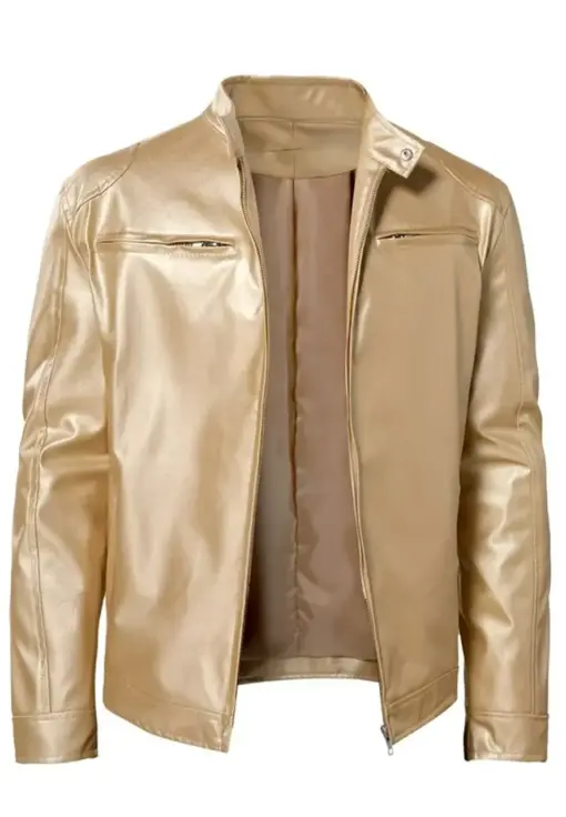 mens-stand-collar-gold-faux-leather-biker-jacket