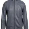 mens-stand-collar-grey-faux-leather-bomber-jacket