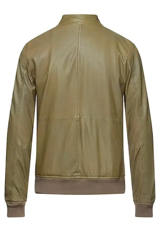 mens-stand-collar-military-green-faux-leather-bomber-jacket