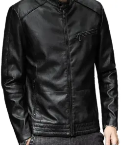 mens-stand-collar-vintage-black-faux-leather-moto-jacket