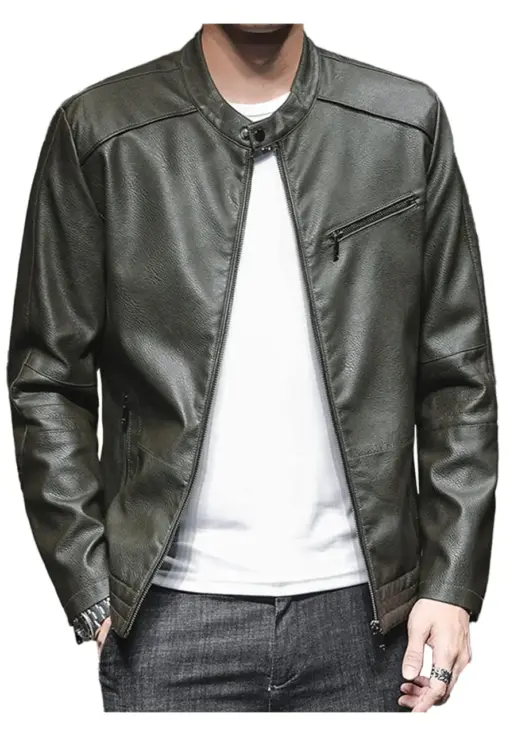 mens-stand-collar-vintage-green-faux-leather-moto-jacket