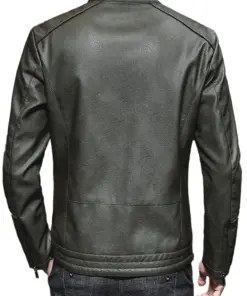mens-stand-collar-vintage-green-faux-leather-moto-jacket