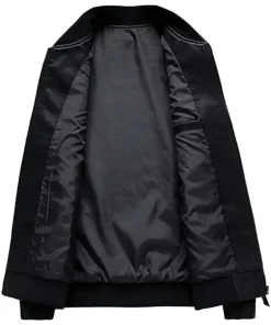 mens-trendy-long-sleeve-black-faux-leather-bomber-jacket
