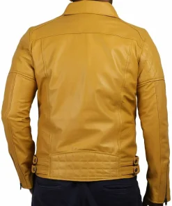 mens-trendy-yellow-faux-leather-biker-jacket