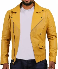 mens-trendy-yellow-faux-leather-biker-jacket