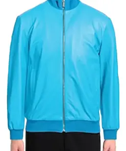 mens-turquoise-faux-leather-bomber-jacket