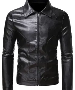 mens-vintage-black-faux-leather-slim-fit-jacket