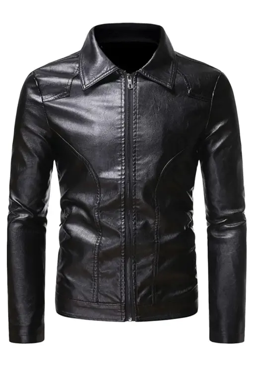 mens-vintage-black-faux-leather-slim-fit-jacket