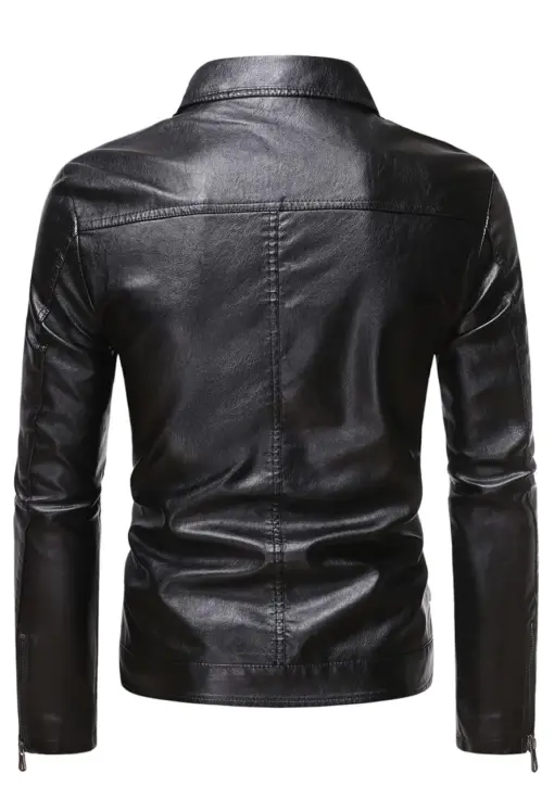 mens-vintage-black-faux-leather-slim-fit-jacket