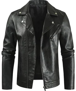 mens-vintage-notched-lapel-black-faux-leather-biker-jacket