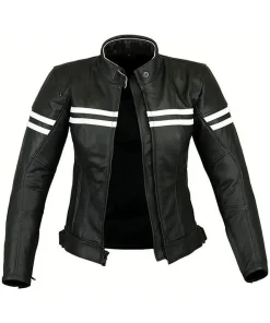 mens-white-stripe-black-faux-leather-biker-jacket