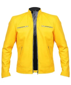 Men’s Yellow Faux Leather Motorcycle Jacket 6 mens-yellow-faux-leather-motorcycle-jacket