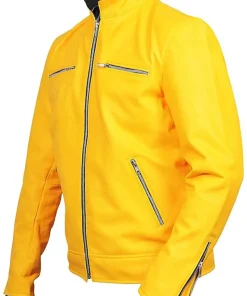 Men’s Yellow Faux Leather Motorcycle Jacket 7 mens-yellow-faux-leather-motorcycle-jacket
