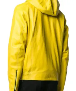 mens-yellow-hooded-faux-leather-jacket