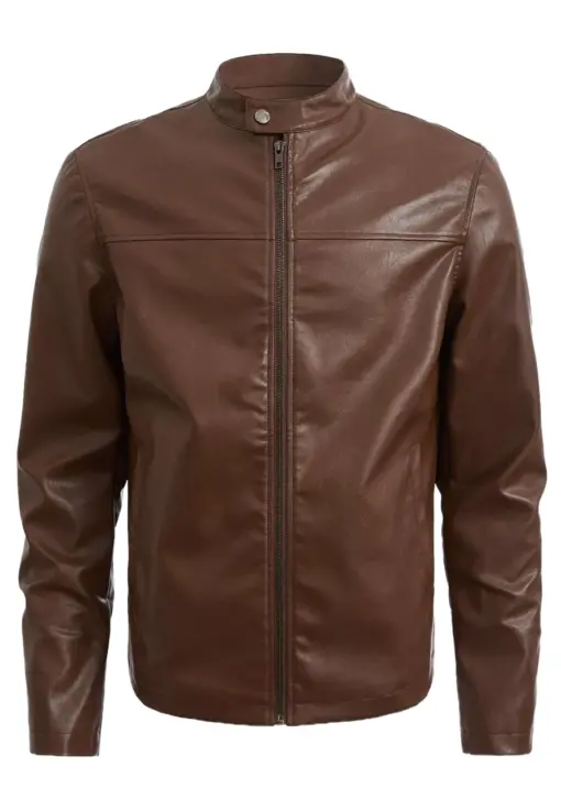 mens-zip-up-faux-leather-brown-jacket