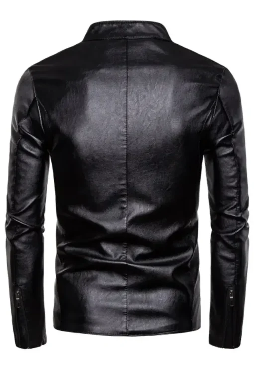mens-zipper-shiny-black-faux-leather-jacket