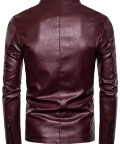 mens-zipper-shiny-maroon-faux-leather-jacket