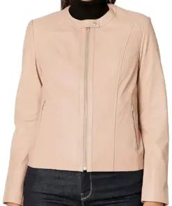 womens-beige-faux-leather-collarless-jacket