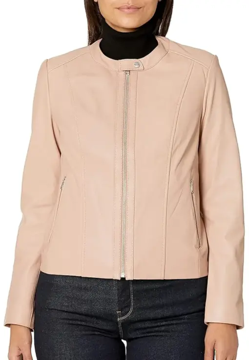 womens-beige-faux-leather-collarless-jacket