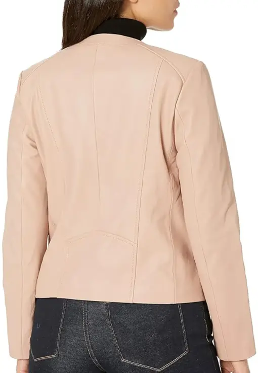 womens-beige-faux-leather-collarless-jacket