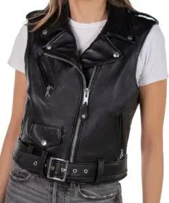womens-black-biker-faux-leather-vest