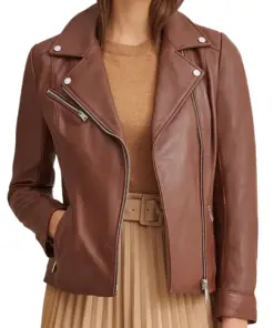 womens-brown-faux-leather-moto-jacket-with-metallic-details