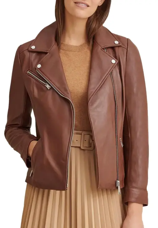 womens-brown-faux-leather-moto-jacket-with-metallic-details