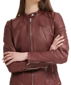 womens-burgundy-faux-leather-scuba-jacket