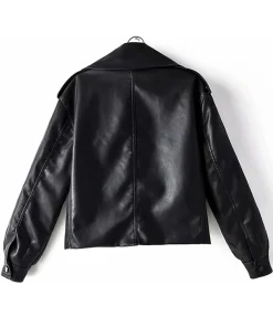 womens-lapel-collar-black-faux-leather-jacket