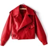 womens-lapel-collar-red-faux-leather-jacket