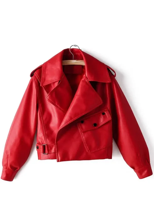 womens-lapel-collar-red-faux-leather-jacket