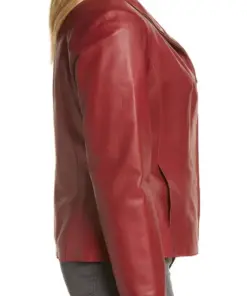 faux-leather-blazer-red