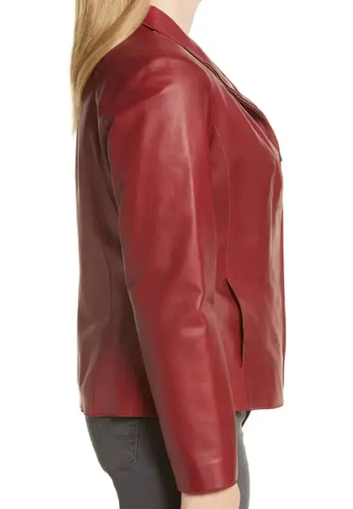 faux-leather-blazer-red