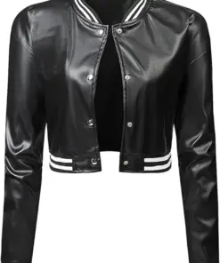 womens-varsity-bomber-black-faux-leather-short-jacket