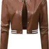womens-varsity-bomber-brown-faux-leather-short-jacket
