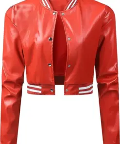 womens-varsity-bomber-red-faux-leather-short-jacket