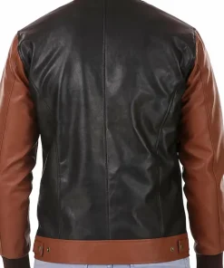 mens-black-and-brown-faux-leather-biker-bomber-jacket