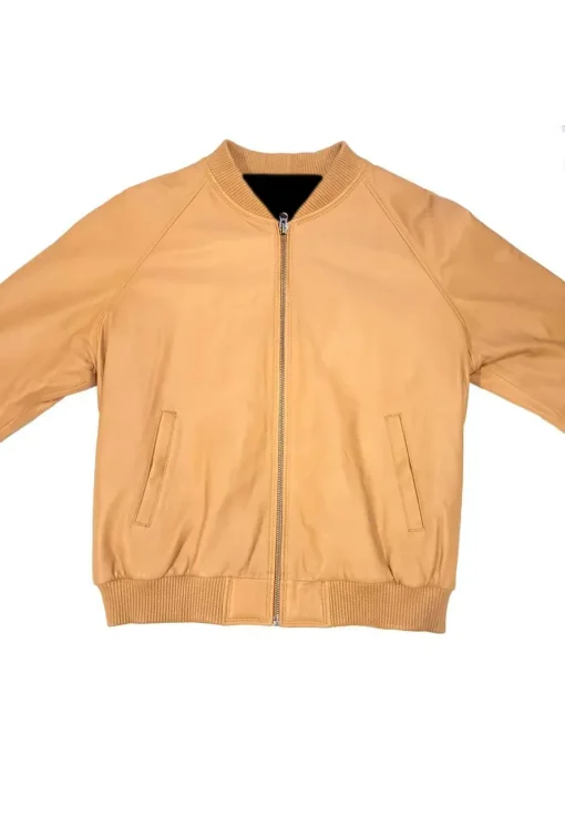 mens-faux-leather-tan-bomber-jacket