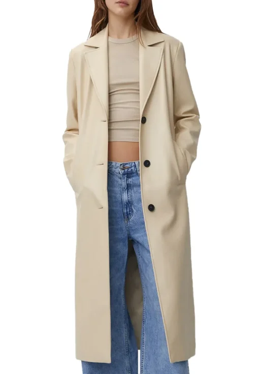 womens-cream-faux-leather-trench-coat