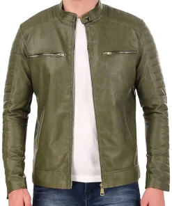mens-band-collar-green-faux-leather-biker-jacket
