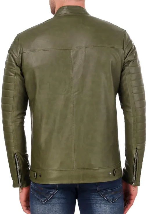 mens-band-collar-green-faux-leather-biker-jacket