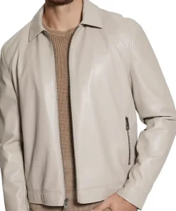 mens-beige-faux-leather-zip-jacket