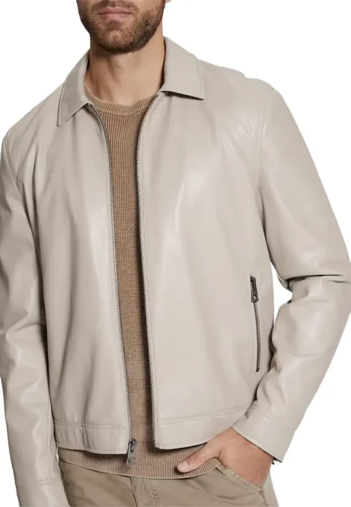 mens-beige-faux-leather-zip-jacket