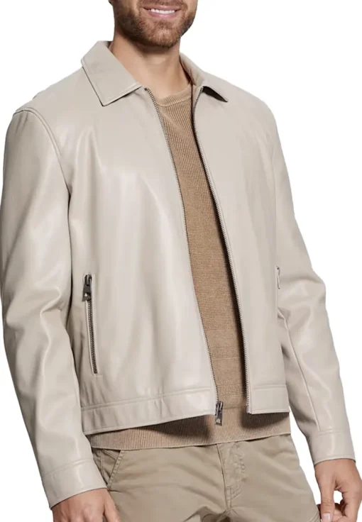 mens-beige-faux-leather-zip-jacket