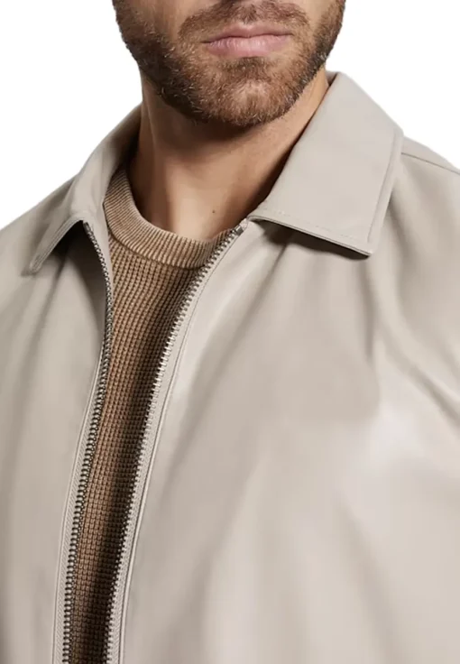 mens-beige-faux-leather-zip-jacket